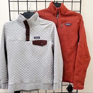 NWOT Grey and Maroon Quilted Snap pullover